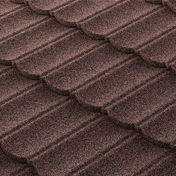 Приклад застосування коричневої композитної черепиці Metrotile Bond Композитна черепиця Metrotile Bond Coffee на покрівлі сучасного будинку